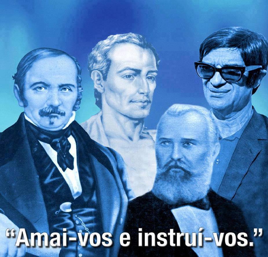 Imagem Chico, Emmanuel, Bezerra de Menezes e Allan Kardec